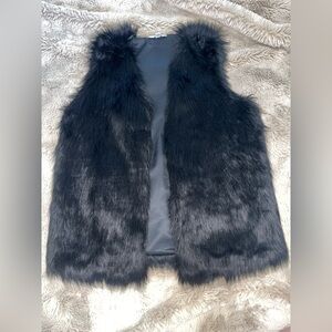 Black Faux Fur Vest